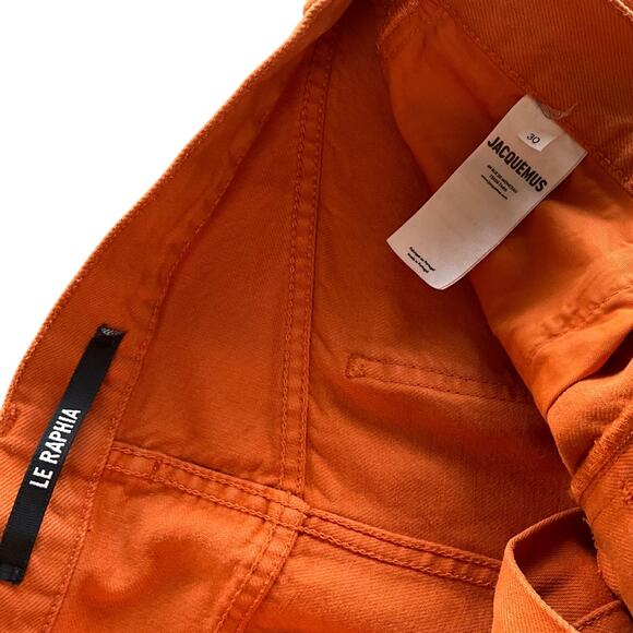 JACQUEMUS: Men's Orange "Le Raphia" Jeans - 30 - Picture 6 of 6